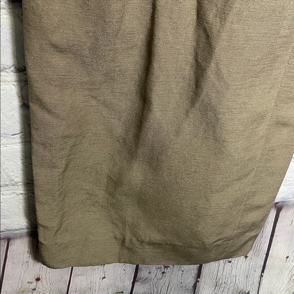 Kasper Women's Wide Leg Pants Trouser High Rise Khaki Causal Linen Blend 10 - Picture 8 of 11